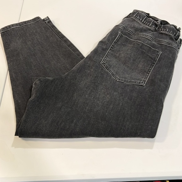 Gap - XL, black/gray paper bag waist, high rise jeans - Picture 2 of 9